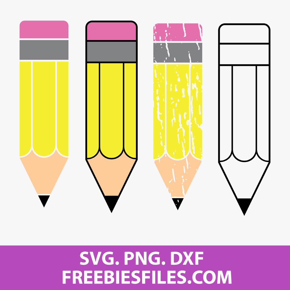 Free Pencil SVG DXF PNG Cut Files for Cricut and Silhouette